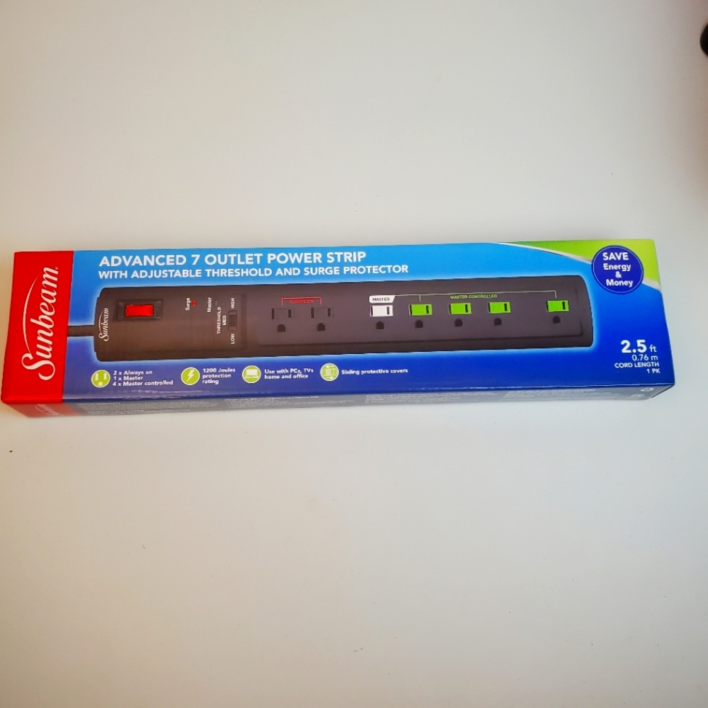 Sunbeam advance 7 outlet strip 2.5 ft.